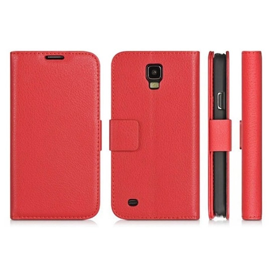 Lompakkokotelo 2-kortti Samsung Galaxy S4 ( GT -i9500)  - punainen