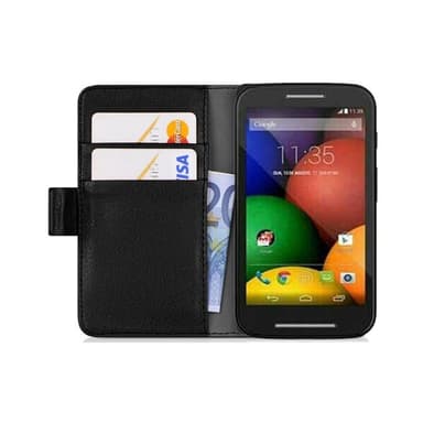 Lompakkokotelo 2-kortti Motorola Moto E  - musta