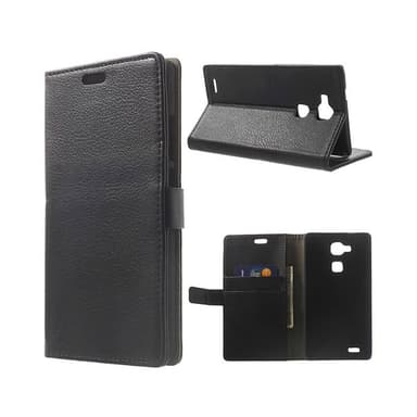 Lompakkokotelo 2-kortti Huawei Ascend Mate 7 (MT7-L09)  - musta