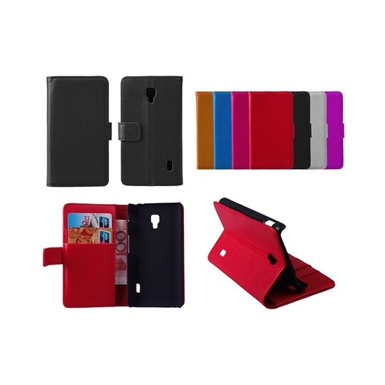 Lompakkokotelo 2-kortti LG Optimus F6 (D500)  - punainen