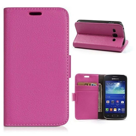 Lompakkokotelo 2-kortti Samsung Galaxy Trend 2 (SM-G313H)  - pinkki