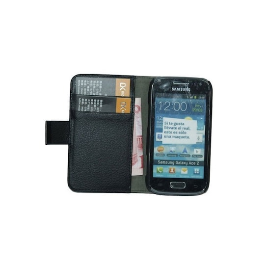 Lompakkokotelo 2-kortti Samsung Galaxy Ace 2 ( GT -i8160)  - musta
