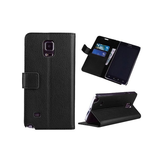 Lompakkokotelo 2-kortti Samsung Galaxy Note 4 (SM-N910F)  - musta