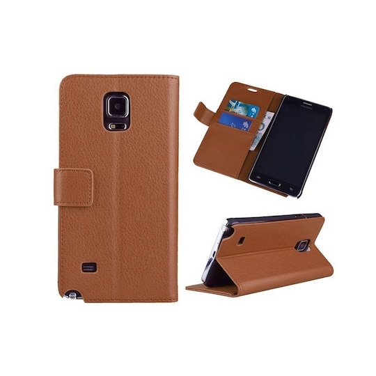 Lompakkokotelo 2-kortti Samsung Galaxy Note 4 (SM-N910F)  - ruskea