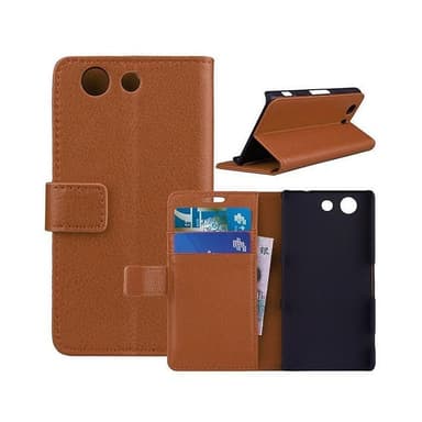 Lompakkokotelo 2-kortti Sony Xperia Z3 Compact (D5803)  - ruskea