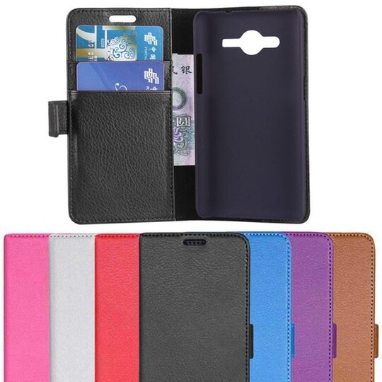 Lompakkokotelo 2-kortti Samsung Galaxy Ace 4 (SM-G357F)  - pinkki