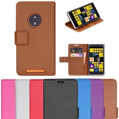Lompakkokotelo 2-kortti Nokia Lumia 830 (RM-984)  - ruskea