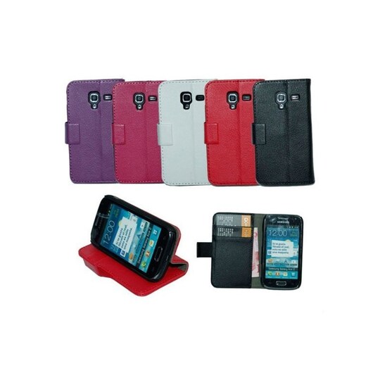 Lompakkokotelo 2-kortti Samsung Galaxy Ace 2 ( GT -i8160)  - punainen