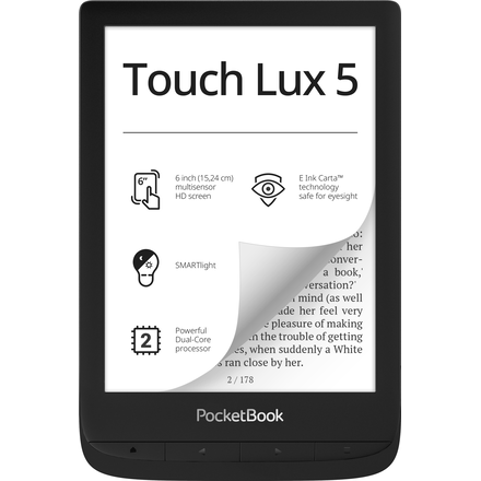 PocketBook Touch Lux 5 e-kirjan lukulaite (musta)