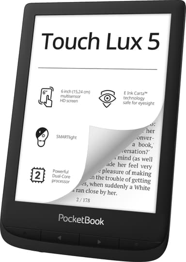 PocketBook Touch Lux 5 e-kirjan lukulaite (musta)