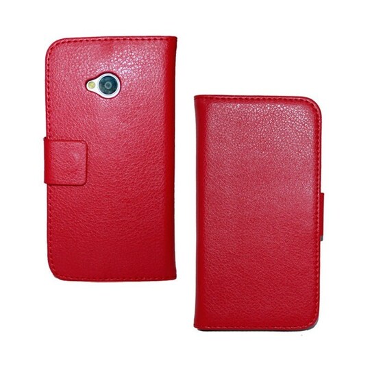 Lompakkokotelo 2-kortti HTC ONE M7 (802w)  - punainen