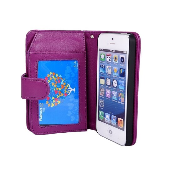 Multi lompakkokotelo 7-kortti Apple iPhone 5, 5S, 5SE  - violetti
