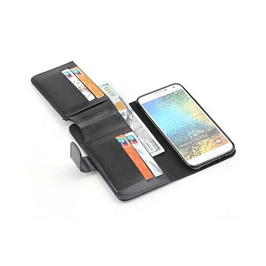 Lompakkokotelo 7-kortti Samsung Galaxy E5 (SM-E500)  - musta