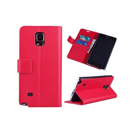 Lompakkokotelo 2-kortti Samsung Galaxy Note 4 (SM-N910F)  - punainen