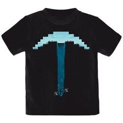 Lasten Minecraft t-paita - Hakku (musta) (13-14v)