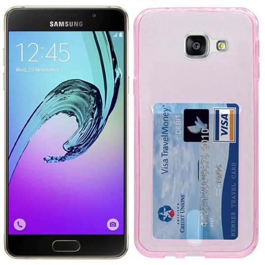 Silikonikuori kortilla Samsung Galaxy A5 2016 (SM-A510F)  - pinkki