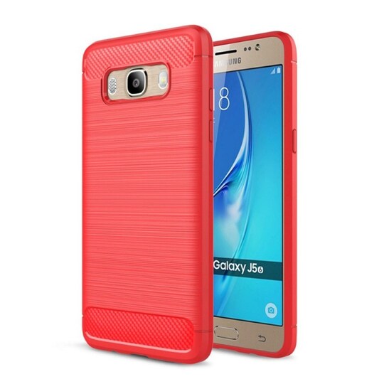Harjattu TPU kuori Samsung Galaxy J5 2016 (SM-J510F)  - punainen