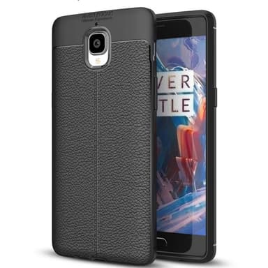 Nahkakuvioitu TPU kuori OnePlus 3 / 3T  - musta
