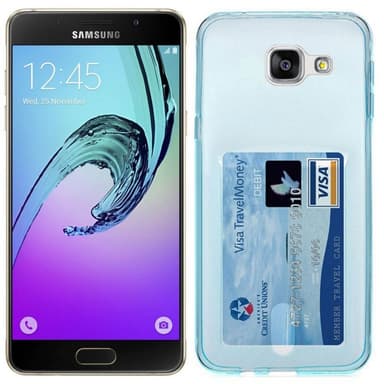 Silikonikuori kortilla Samsung Galaxy A3 2016 (SM-A310F)  - sininen