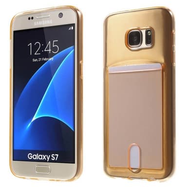 Silikonikuori kortilla Samsung Galaxy S7 (SM-G930F)  - oranssi
