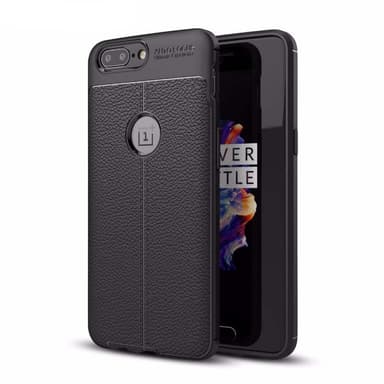 Nahkakuvioitu TPU kuori OnePlus 5 (A5000)  - musta