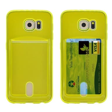 Silikonikuori kortilla Samsung Galaxy S6 Edge (SM-G925F)  - keltainen