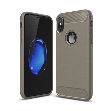 Harjattu TPU kuori Apple iPhone X / Xs  - harmaa