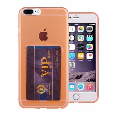 Silikonikuori kortilla Apple iPhone 7 Plus / 8 Plus  - oranssi