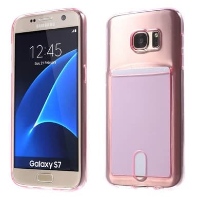 Silikonikuori kortilla Samsung Galaxy S7 (SM-G930F)  - pinkki