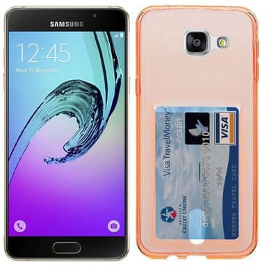 Silikonikuori kortilla Samsung Galaxy A5 2016 (SM-A510F)  - oranssi