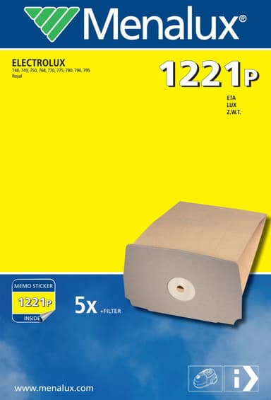 Menalux pölypussit 1221P (Electrolux/Eta/Lux/Z.W.T)