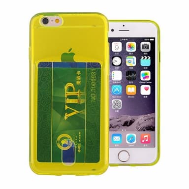Silikonikuori kortilla Apple iPhone 5, 5S, 5SE  - keltainen