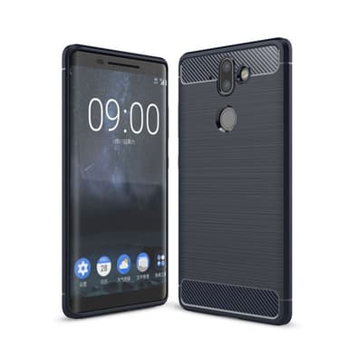 Harjattu TPU kuori Nokia 8 Sirocco (TA-1005)  - sininen