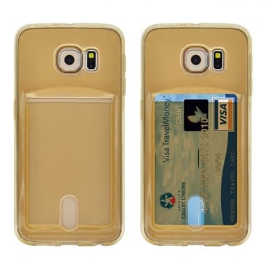 Silikonikuori kortilla Samsung Galaxy S6 (SM-G920F)  - kulta