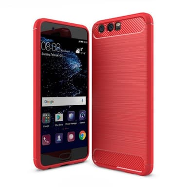 Harjattu TPU kuori Huawei P10 (VTR-L29)  - punainen