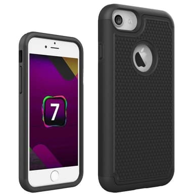 Heavy Duty 2i1 silikonikuori Apple iPhone 7  - musta