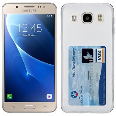 Silikonikuori kortilla Samsung Galaxy J5 2016 (SM-J510F)  - läpinäky