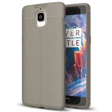 Nahkakuvioitu TPU kuori OnePlus 3 / 3T  - harmaa