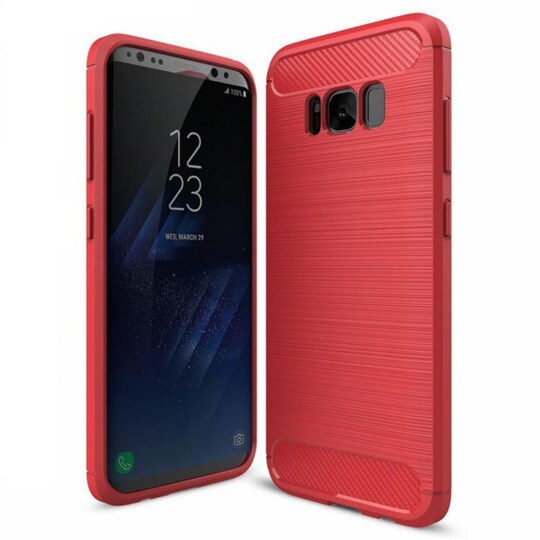 Harjattu TPU kuori Samsung Galaxy S8 (SM-G950F)  - punainen