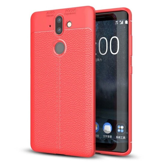 Nahkakuvioitu TPU kuori Nokia 8 Sirocco (TA-1005)  - punainen