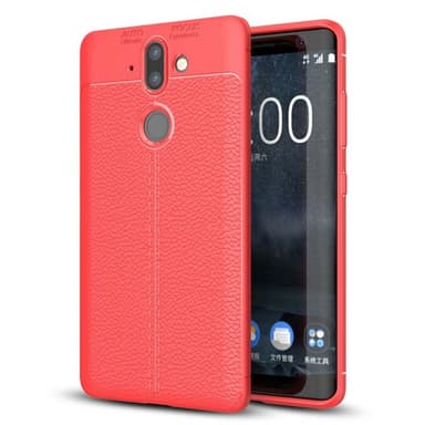 Nahkakuvioitu TPU kuori Nokia 8 Sirocco (TA-1005)  - punainen