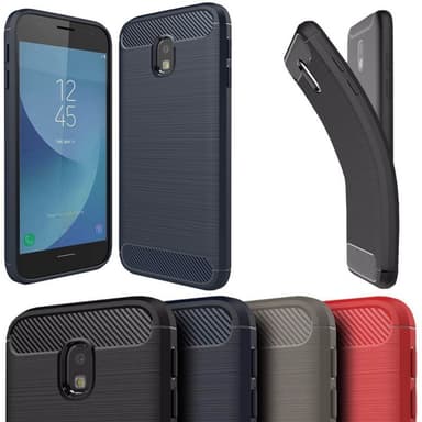 Harjattu TPU kuori Samsung Galaxy J7 2017 (SM-J730F)  - sininen