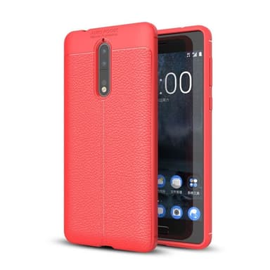 Nahkakuvioitu TPU kuori Nokia 8 (TA-1004)  - punainen