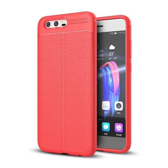 Nahkakuvioitu TPU kuorii Huawei Honor 9 (STF-L09)  - punainen