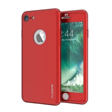 FLOVEME 360 kuori lasinen Apple iPhone 7/8  - punainen