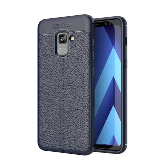 Nahkakuvioitu TPU kuori Samsung Galaxy A8 2018 (SM-A530F)  - sininen