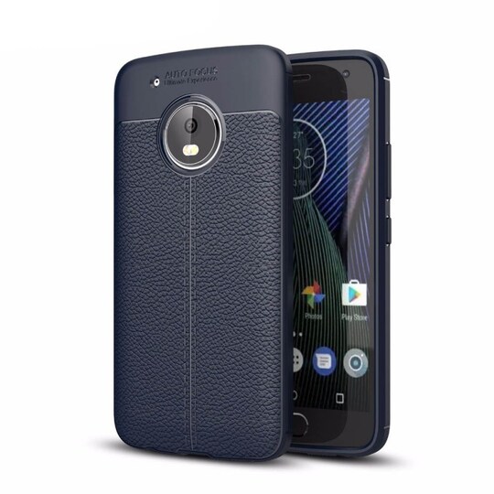 Nahkakuvioitu TPU kuori Motorola Moto G5 Plus (XT1683)  - sininen