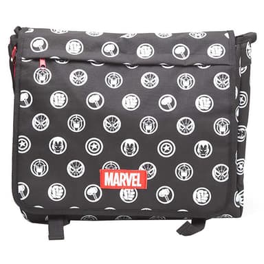 Marvel supersankari logo laukku (mustavalk)