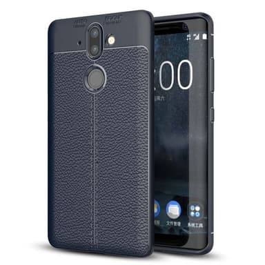 Nahkakuvioitu TPU kuori Nokia 8 Sirocco (TA-1005)  - sininen