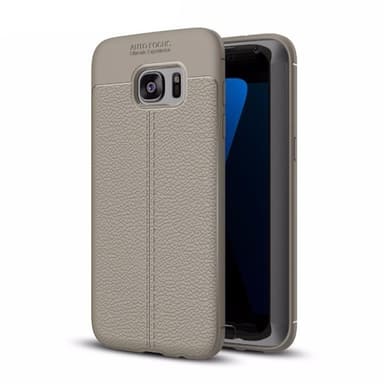 Nahkakuvioitu TPU kuori Samsung Galaxy S7 Edge (SM-G935F)  - harmaa
